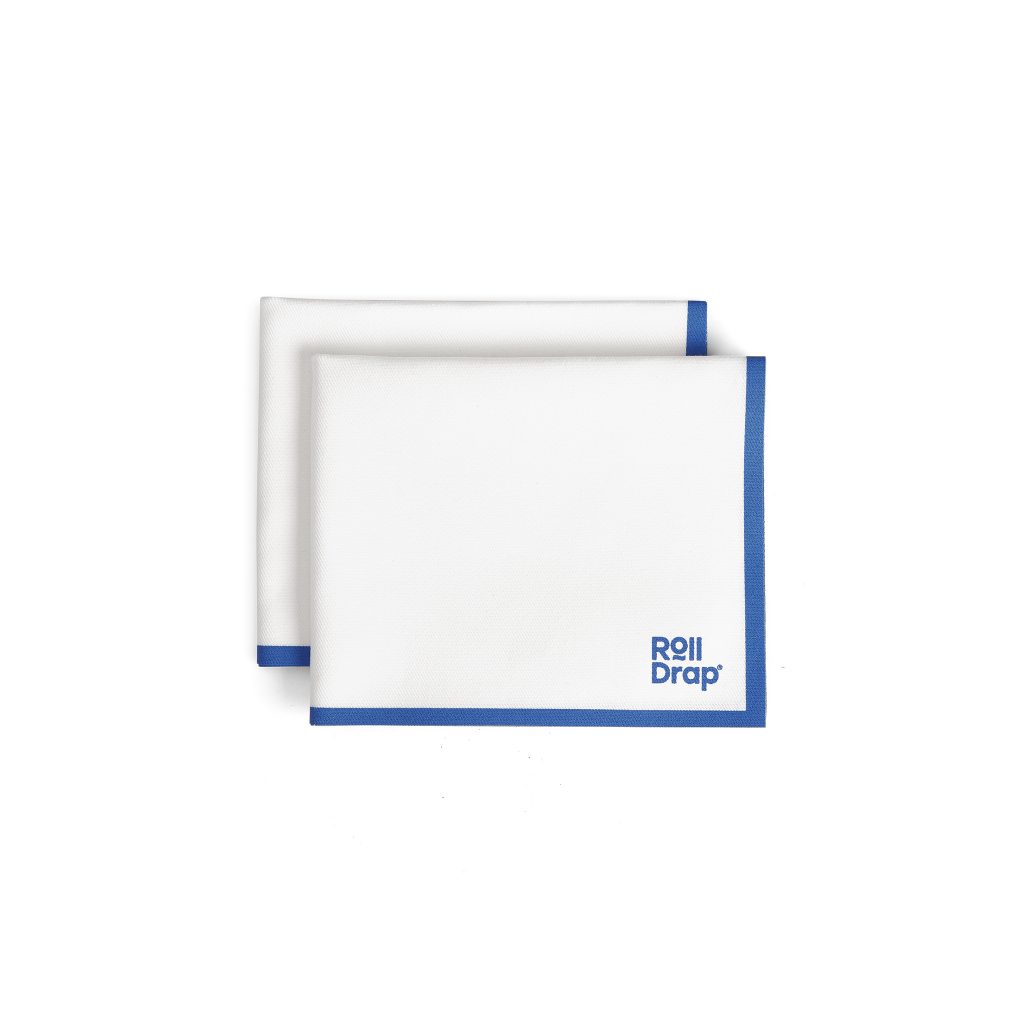 Антибактериална полираща кърпа бяла със син кант  - 40/64см Roll drap